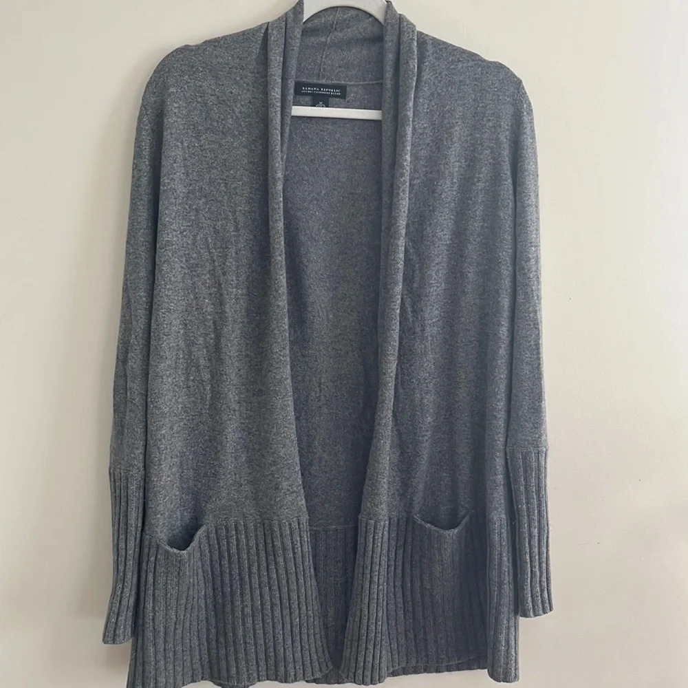 Banana Republic Luxury Cashmere Blend Open Cardigan Gray sz‎ M